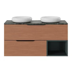 GoodHome Plan de toilette L.120 x l.45 x ép.2 cm effet marbre vert Cadélia