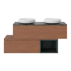 GoodHome Plan de toilette L.120 x l.45 x ép.2 cm effet marbre vert Cadélia
