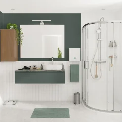 GoodHome Plan de toilette L.120 x l.45 x ép.2 cm effet marbre vert Cadélia