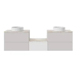 Plan De Travail Buanderie|Plan De Travail Salle De Bains|GoodHome Plan de toilette L.80 x l.45 x ép.2 cm, effet marbre beige, Cadélia