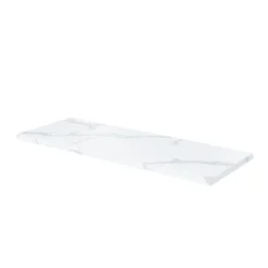 Plan De Travail Buanderie|Plan De Travail Salle De Bains|GoodHome Plan de toilette L.120 x l.45 x ép.2 cm effet marbre blanc Cadélia