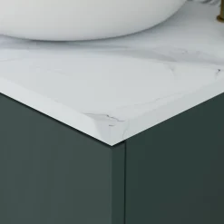 Plan De Travail Buanderie|Plan De Travail Salle De Bains|GoodHome Plan de toilette L.120 x l.45 x ép.2 cm effet marbre blanc Cadélia