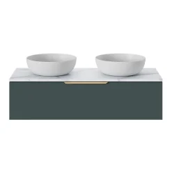 Plan De Travail Buanderie|Plan De Travail Salle De Bains|GoodHome Plan de toilette L.120 x l.45 x ép.2 cm effet marbre blanc Cadélia