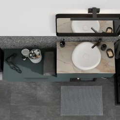 Plan De Travail Buanderie|Plan De Travail Salle De Bains|GoodHome Plan de toilette L.140 x l.45 x ép.2 cm effet marbre beige Cadélia