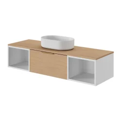 Plan De Travail Buanderie|Plan De Travail Salle De Bains|GoodHome Plan de toilette L.140 x l.45 x ép.1,8 cm effet chêne Kentia