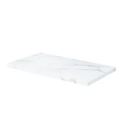 Plan De Travail Buanderie|Plan De Travail Salle De Bains|GoodHome Plan de toilette L.80 x l.45 x ép.2 cm, effet marbre blanc, Cadélia