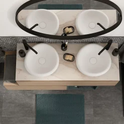 GoodHome Plan de toilette L.120 x l.45 x ép.2 cm effet marbre beige Cadélia