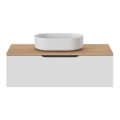 Plan De Travail Buanderie|Plan De Travail Salle De Bains|GoodHome Plan de toilette L.100 x l.45 x ép.18 cm effet chêne Kentia