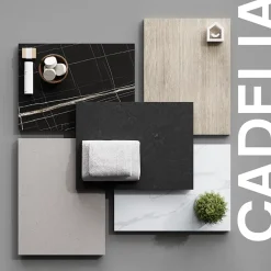 GoodHome Plan de toilette L.60 x l.45 x ép.2 cm, effet travertin, Cadélia