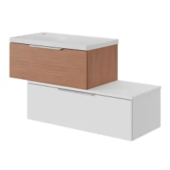 GoodHome Plan de toilette L.100 x l.45 x ép.18 cm blanc mat Kentia