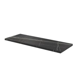 Plan De Travail Buanderie|Plan De Travail Salle De Bains|GoodHome Plan de toilette L.120 x l.45 x ép.2 cm effet marbre noir Cadélia
