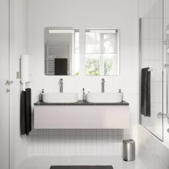 Plan De Travail Buanderie|Plan De Travail Salle De Bains|GoodHome Plan de toilette L.120 x l.45 x ép.2 cm effet marbre noir Cadélia