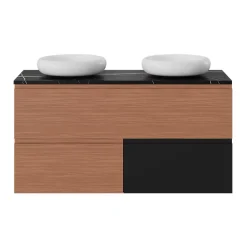 Plan De Travail Buanderie|Plan De Travail Salle De Bains|GoodHome Plan de toilette L.120 x l.45 x ép.2 cm effet marbre noir Cadélia