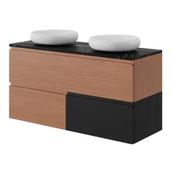 Plan De Travail Buanderie|Plan De Travail Salle De Bains|GoodHome Plan de toilette L.120 x l.45 x ép.2 cm effet marbre noir Cadélia