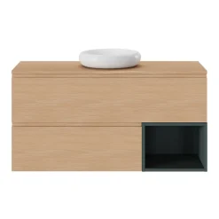 GoodHome Plan de toilette L.120 x l.45 x ép.18 cm effet chêne Kentia