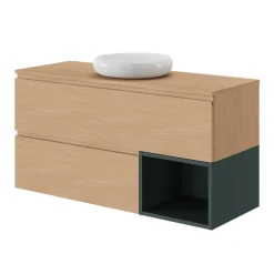 GoodHome Plan de toilette L.120 x l.45 x ép.18 cm effet chêne Kentia