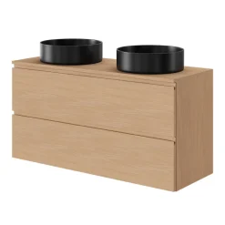 GoodHome Plan de toilette L.120 x l.45 x ép.18 cm effet chêne Kentia