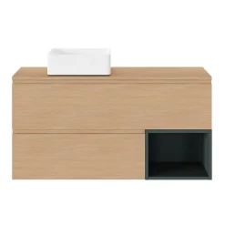 GoodHome Plan de toilette L.120 x l.45 x ép.18 cm effet chêne Kentia
