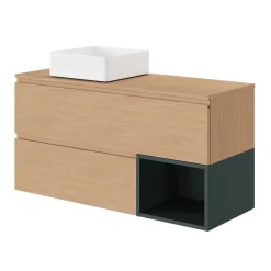 GoodHome Plan de toilette L.120 x l.45 x ép.18 cm effet chêne Kentia