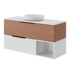 Plan De Travail Buanderie|Plan De Travail Salle De Bains|GoodHome Plan de toilette L.120 x l.45 x ép.18 cm blanc mat Kentia