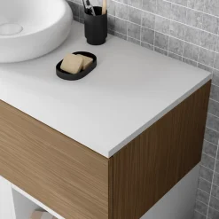 Plan De Travail Buanderie|Plan De Travail Salle De Bains|GoodHome Plan de toilette L.120 x l.45 x ép.18 cm blanc mat Kentia
