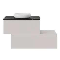 GoodHome Plan de toilette L.60 x l.45 x ép.2 cm effet marbre noir Cadélia