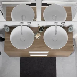 GoodHome Plan de toilette L.60 x l.45 x ép.2 cm effet marbre noir Cadélia
