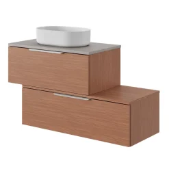 GoodHome Plan de toilette L.100 x l.45 x ép.2 cm, effet granite gris, Cadélia