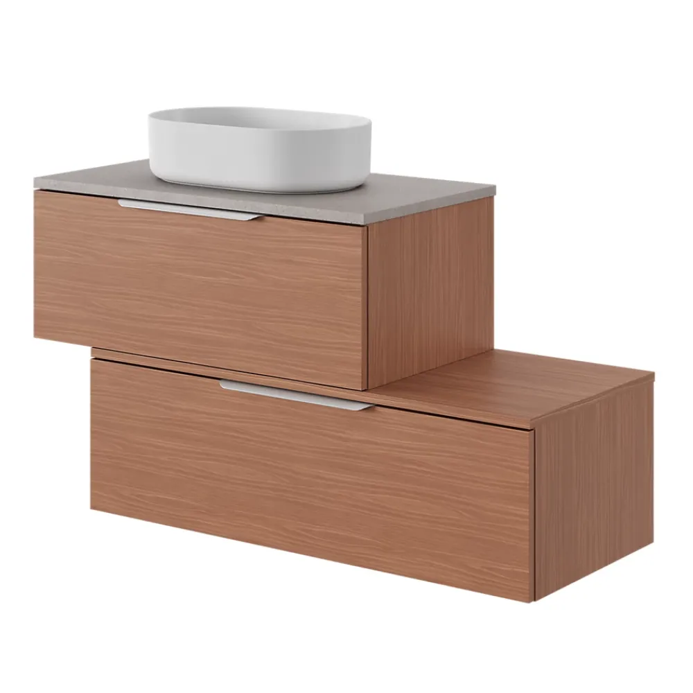 GoodHome Plan de toilette L.100 x l.45 x ép.2 cm, effet granite gris, Cadélia