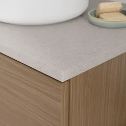 GoodHome Plan de toilette L.100 x l.45 x ép.2 cm, effet granite gris, Cadélia