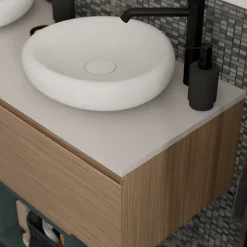 Plan De Travail Buanderie|Plan De Travail Salle De Bains|GoodHome Plan de toilette L.140 x l.45 x ép.1,8 cm beige cachemire Kentia