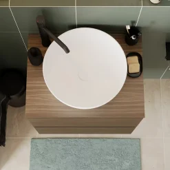 GoodHome Plan de toilette L.60 x l.45 x ép.18 cm effet noyer Kentia