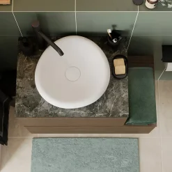 GoodHome Plan de toilette L.80 x l.45 x ép.18 cm effet noyer Kentia
