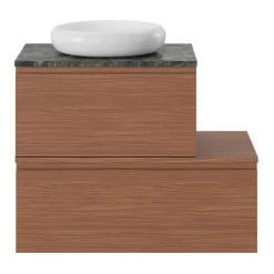 GoodHome Plan de toilette L.80 x l.45 x ép.18 cm effet noyer Kentia