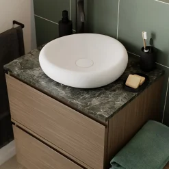 GoodHome Plan de toilette L.80 x l.45 x ép.18 cm effet noyer Kentia