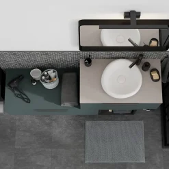GoodHome Plan de toilette L.140 x l.45 x ép.18 cm vert forêt mat Kentia