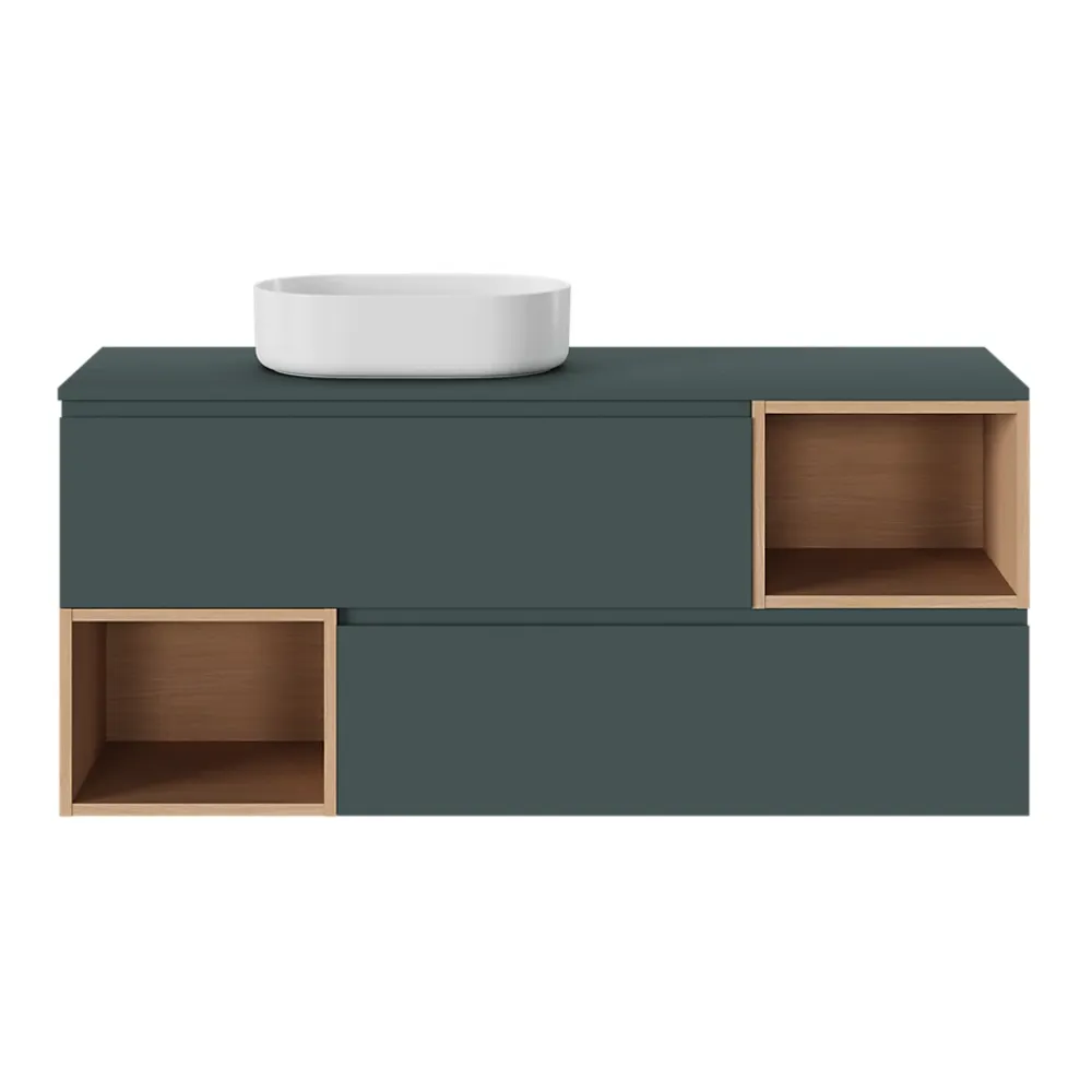 GoodHome Plan de toilette L.140 x l.45 x ép.18 cm vert forêt mat Kentia
