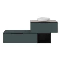 GoodHome Plan de toilette L.140 x l.45 x ép.18 cm vert forêt mat Kentia