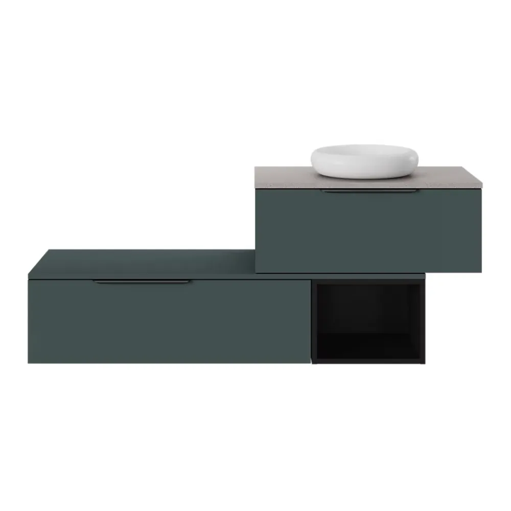 GoodHome Plan de toilette L.140 x l.45 x ép.18 cm vert forêt mat Kentia