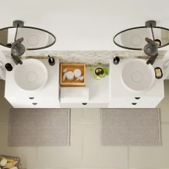 Plan De Travail Buanderie|Plan De Travail Salle De Bains|GoodHome Plan de toilette L.60 x l.45 x ép.1,8 cm, blanc mat, Kentia