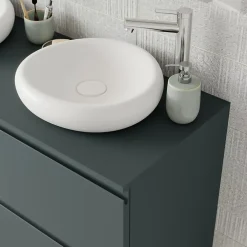 Plan De Travail Buanderie|Plan De Travail Salle De Bains|GoodHome Plan de toilette L.120 x l.45 x ép.18 cm vert forêt mat Kentia