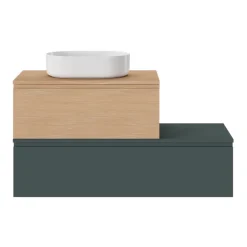 Plan De Travail Buanderie|Plan De Travail Salle De Bains|GoodHome Plan de toilette L.120 x l.45 x ép.18 cm vert forêt mat Kentia