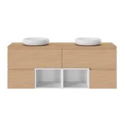 Plan De Travail Buanderie|Plan De Travail Salle De Bains|GoodHome Plan de toilette L.80 x l.45 x ép.18 cm effet chêne Kentia