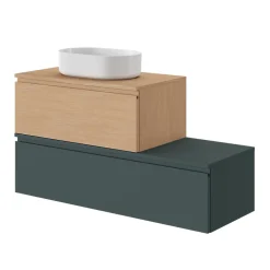 Plan De Travail Buanderie|Plan De Travail Salle De Bains|GoodHome Plan de toilette L.80 x l.45 x ép.18 cm effet chêne Kentia