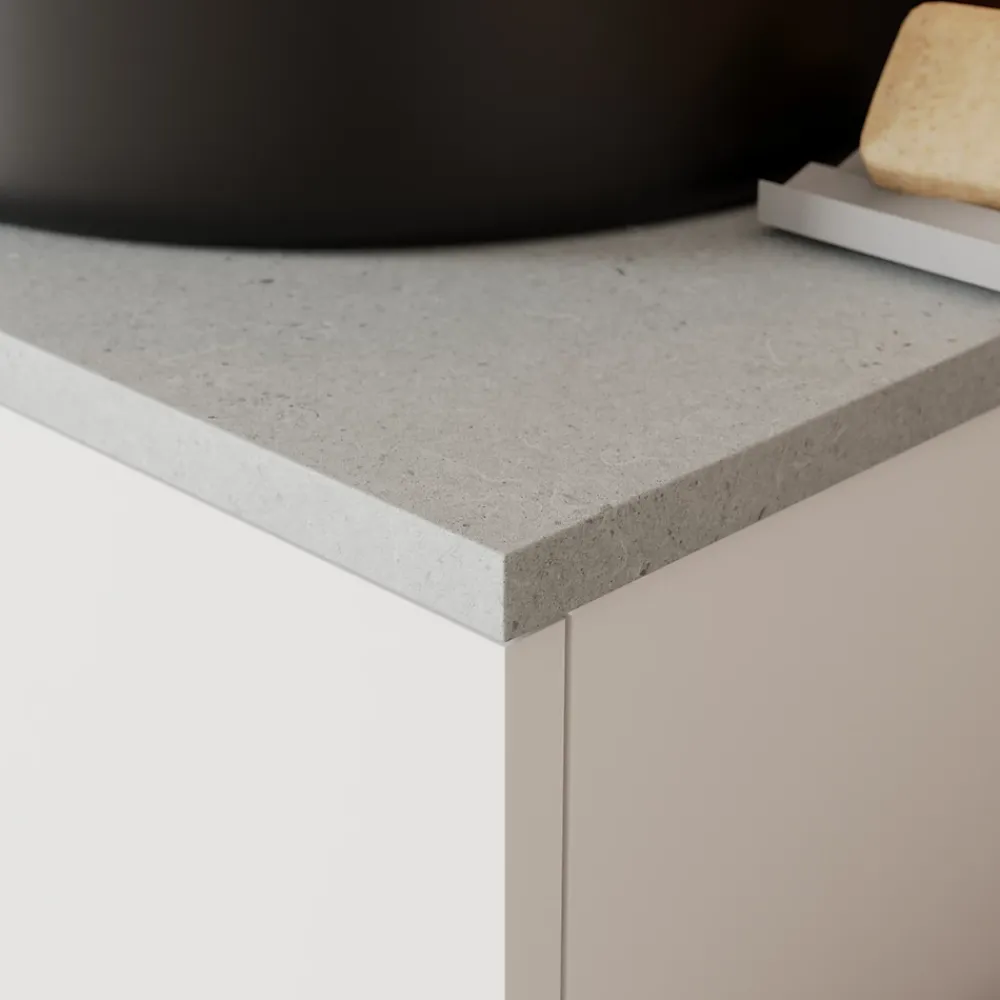 GoodHome Plan de toilette L.60 x l.45 x ép.2 cm, effet granite gris, Cadélia