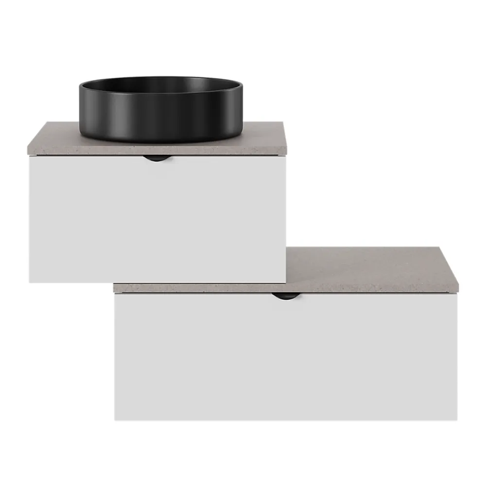 GoodHome Plan de toilette L.60 x l.45 x ép.2 cm, effet granite gris, Cadélia
