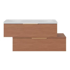 GoodHome Plan de toilette L.120 x l.45 x ép.18 cm effet noyer Kentia