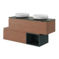 GoodHome Plan de toilette L.120 x l.45 x ép.18 cm effet noyer Kentia