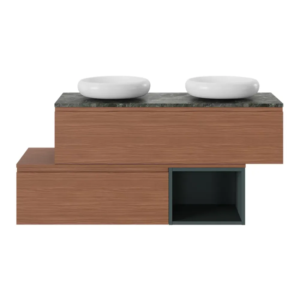 GoodHome Plan de toilette L.120 x l.45 x ép.18 cm effet noyer Kentia