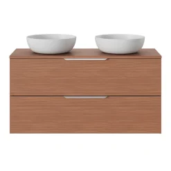 GoodHome Plan de toilette L.120 x l.45 x ép.18 cm effet noyer Kentia
